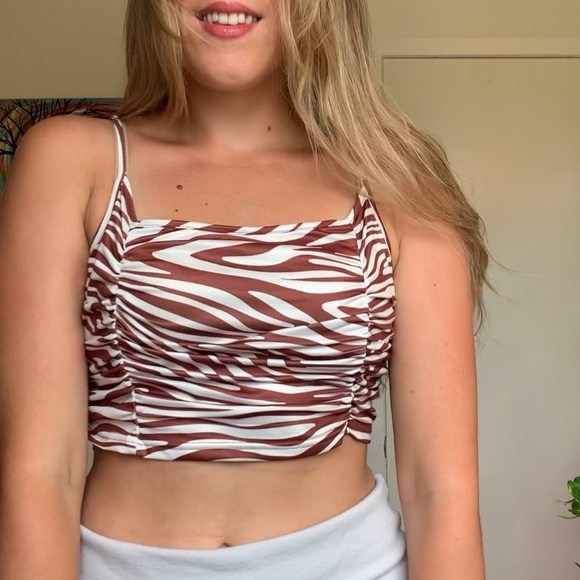Brown Zebra Striped Tank - Shein - Festival Season - Picture 1 of 3